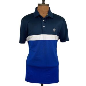 RLX Ralph Lauren Mens Blue Polo Shirt Mens Golf Lancaster Country Club sz Large